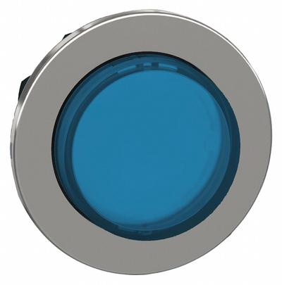 SCHNEIDER Extended Push Button: Blue, 30 mm Mounting Size, Metallic - Illuminated Extended-Length Push-Button Operators