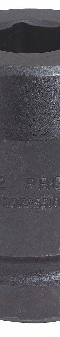 PROTO Impact Socket: 1 in Drive Size, SAE, 2 1/4 in Socket Size, 12-Point, Std, 3 3/16 in Overall Lg (MPN J10036T). Key specifications — attr1215501: PROTO; attr1215515: Black Oxide; attr1215518: 2-1/4 in.