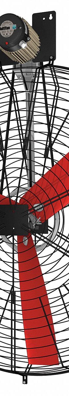 MULTIFAN Mounted Fan: 50 in Blade Dia, 240V AC, 1 hp Motor HP, Ceiling/Wall Mount, Non-Oscillating (MPN K4E13K0M11200). Key specifications — Brand: MULTIFAN; Voltage: 240V AC; Number of Speeds: 1; Fan Mounting Location: Ceiling; Oscillation: Non-Oscillating; Mounting Type: Bracket.