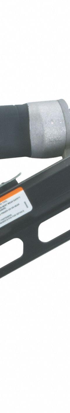 PASLODE Air Nail Gun: Metal Connector, 30°, Adhesive, 1/4 in NPT, Sequential, Strip Collation (MPN 500855). Key specifications — attr1320923: PASLODE; attr1320894: Sequential.