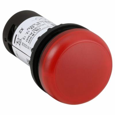 EATON Flush Panel Light: 22 mm Panel Mounting Hole Dia, LED, Red, Flush Head - LED Indicator Pilot Lights