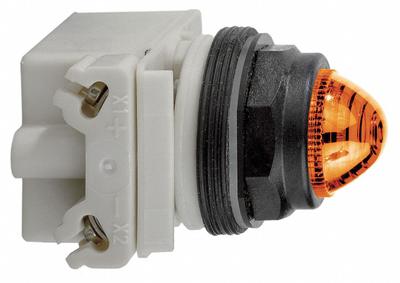 SCHNEIDER Pilot Light: 30 mm Panel Mounting Size, Amber, Incandescent - Incandescent Pilot-Lights