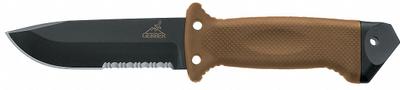 GERBER Tactical Fixed Blade Knife: Serrated, 10 1/2 in Overall Lg, Stainless Steel - General Purpose Knives