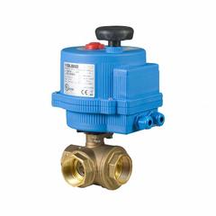 BONOMI Electrically Actuated Three-Way Ball Valve: 2 in, Brass, 12V AC/DC, FNPT x FNPT x FNPT (MPN 8E065LF-001-2). Key specifications — Included Mounting: ISO 5211 Actuator Mounting Pad; Brand: BONOMI; Actuator Features: Manual Override.