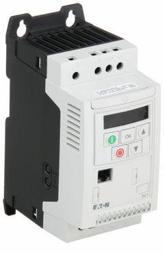 EATON Variable Frequency Drive: In Phase Three, Out Phase Three, 2 hp, 4.1 A Output Current - Max (MPN DC1-344D1NN-A20CE1). Key specifications — Style: Compact; Color: White; Output Phase: Three.