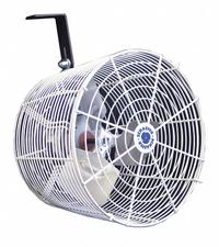 SCHAEFER Mounted Fan: 12 in Blade Dia, 115/230V AC, 1/10 hp Motor HP, Wall Mount, Non-Oscillating (MPN GVK12). Key specifications — Brand: SCHAEFER; Voltage: 115/230V AC; Number of Speeds: Variable; Fan Mounting Location: Wall; Oscillation: Non-Oscillating; Mounting Type: Arm.