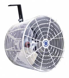 SCHAEFER Mounted Fan: 12 in Blade Dia, 115/230V AC, 1/10 hp Motor HP, Wall Mount, Non-Oscillating (MPN GVK12). Key specifications — Brand: SCHAEFER; Voltage: 115/230V AC; Number of Speeds: Variable; Fan Mounting Location: Wall; Oscillation: Non-Oscillating; Mounting Type: Arm.
