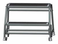 BALLYMORE Step Stool: 1.6 ft Overall Ht, 450 lb Load Cap, 2 Steps, Steel, 2.4 ft Standing Ht (MPN 226RSU). Key specifications — attr1051722: Rolling Step Stool; attr1051697: BALLYMORE; attr1051699: (4) Swivel; attr1051702: Gray; attr1051713: Handrails Not Included; attr1051726: Rectangle.