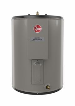 RHEEM Electric Water Heater: 208V AC, 28 gal, 12,000 W, Single/Three Phase, 30 in Ht, 30 gph @ 40°F (MPN ELDS30-FTB). Key specifications — Phase: Three; Brand: RHEEM.