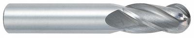 OSG Ball End Mill: Carbide, TiAlN Coated, 4 Flute, 1.5 mm Mill Dia, 5 mm LOC - General Purpose Carbide Ball End Mills