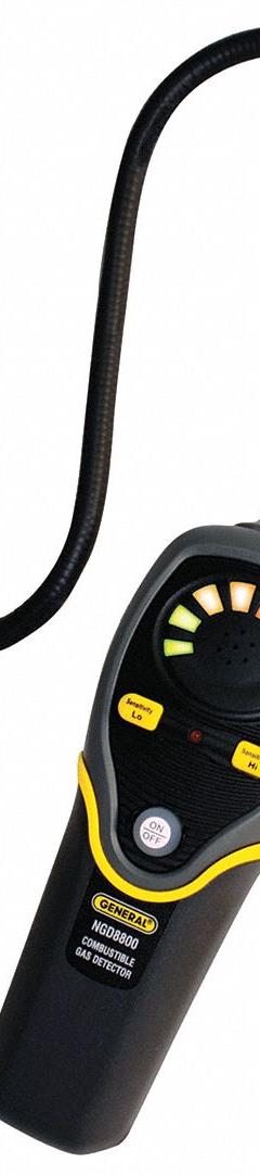 GENERAL Combustible Gas Detector: Up to 1,000 ppm, Gasoline, Combustible Gas Detectors, Light/Sound (MPN NGD8800). Key specifications — Includes: Hard Carrying Case; Alert Type: Sound; Manufacturer Part Number: NGD8800; Brand: GENERAL; PPM Detection Range: 5 ppm (Gasoline).