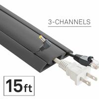 Cable protector: 3 Channels, 2 5/8 in Overall Wd, 5/8 in Overall Ht, 15 ft Lg, Rubber, Gray (MPN CC-RI-CP-15-GY). Key specifications — Color: Gray; Brand: ELECTRIDUCT.