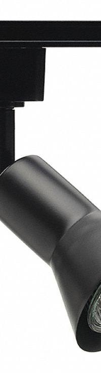 Track Lighting Head: Incandescent, Flared Shape, 50 W, 2 13/16 in Dia, 3 7/16 in Lg, Black (MPN R715 BL). Key specifications — Brand: JUNO LIGHTING; Lighting Technology: Incandescent; Housing Color: Black.