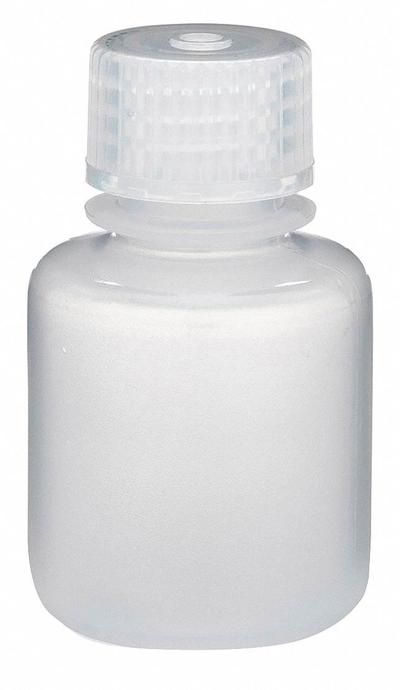 GLOBE SCIENTIFIC Sampling Bottle: Polypropylene, 1 fl oz, 30 mL, Natural, Closure Included - Polypropylene Narrow Mouth Round Lab Bottles
