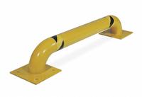 APPROVED VENDOR Machine Guard: Straight, Mount Hardware Not Included, 8 in Mounting Plate Wd, Steel (MPN 3KR78). Key specifications — Color: Yellow; Material: Steel; Rail Mounting Style: Floor Mounted; Includes Mid-Rail: Mid-Rail Not Included.