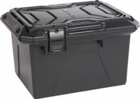PLANO MOLDING Storage Tote: 4.2 gal, 12 1/4 in x 9 1/4 in x 8 1/2 in, Black Body, Black Lid, Plastic (MPN 1071600). Key specifications — Material: Plastic; Brand: PLANO MOLDING.