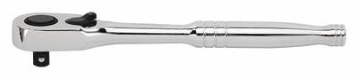 STANLEY Hand Ratchet: Pear, Reversible, 8 in Overall Lg, Chrome, 7° Min Arc Swing - Standard-Head Ratchets