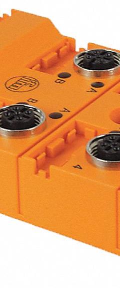 IFM Sensor Wiring Block: 4 Ports, 5 Pole M12 Female, 10 m Cable Lg, Black PUR, 7 Cores (MPN EBC025). Key specifications — IP Rating: IP 68; Features: Gold-Plated Contacts.