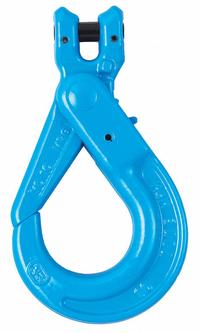 YOKE Self-Locking Hook: 15,000 lb Working Load Limit, 100 Hook Grade, Alloy Steel, 7 in Usable Lg (MPN X-026-13). Key specifications — Color: Blue; Brand: YOKE; Visual Indicator Markings: None.