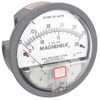 DWYER Differential Pressure Gauge: Back/Single-Side, 1/8 in NPT Female, 2000, 4 in Dial, IP67, IP67 (MPN 2000-00AV). Key specifications — Sensor Type: Diaphragm; Series: 2000; Housing Material: Die Cast Aluminum; Certificate of Calibration: Not Included.