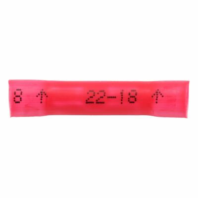 3M Butt Splice Connector: Pink, Vinyl, For Wire Size 22 AWG – 18 AWG, 1,000 V - Insulated Butt Splice Connectors