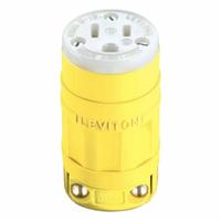 LEVITON Straight Blade Connector: 5-15R, 125V AC, 15 A, 2 Pole, 3 Wire, Yellow (MPN 1547)