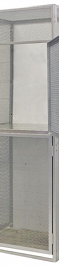 HALLOWELL Bulk Storage Locker Starter: 48 in x 48 in x 90 in, 2 Tiers, 2 Units Wide, Padlock Hasp (MPN BSL484890-R-2S-HG). Key specifications — Panels Included: (2) Side Panels; Brand: HALLOWELL.