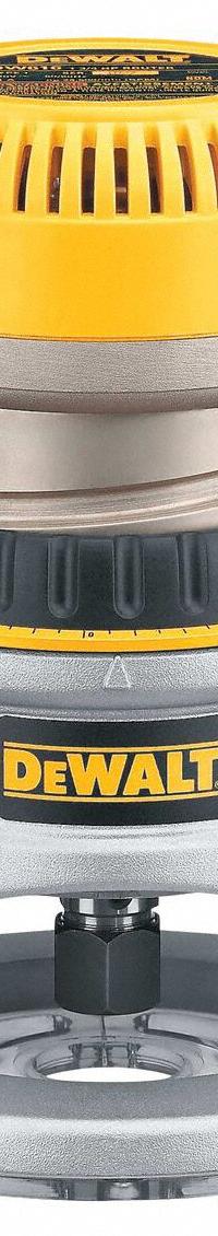 DEWALT Router: Mid-Size, Fixed Base, 1.75 hp, Fixed Speed, 24,500 RPM, 1/4 in_1/2 in Collet, 120V AC (MPN DW616). Key specifications — attr326433: Instant Start; attr241172: Router; attr217717: 120V AC; attr217680: DEWALT.