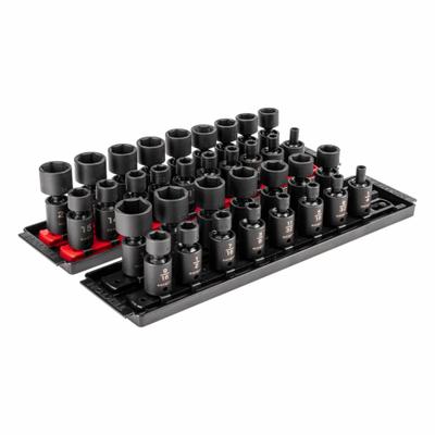 TEKTON Flex Impact Socket Set: 3/8 in Drive Size, 34 Pieces, (0) 6-Point - SAE & Metric Flex Impact Socket Sets