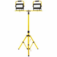 SOUTHWIRE Dual Head Corded Work Light: 10,000 lm Max Brightness, LED, 1, 1 Brightness Levels, IP65 (MPN 411350). Key specifications — Frame Color: Black/Yellow; Lighting Technology: LED; Operating Voltage: 120V AC; Brand: SOUTHWIRE; No. of Brightness Levels: 1.
