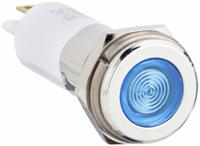 APPROVED VENDOR Flush Panel Light: 12 mm Panel Mounting Hole Dia, LED, Blue, Flush Head, H12 (MPN 24M140). Key specifications — Brand: APPROVED VENDOR; Electrical Connection: 0.11 Male Quick Disconnect.