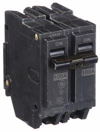 GE Miniature Circuit Breaker: THQL, 100 A, 120/240V AC, Single Phase, 10kA at 120/240V AC, Std (MPN THQL21100). Key specifications — Amps: 100 A; AC Voltage Rating: 120/240V AC; Phase: Single; Max. AIR Rating: 10kA at 120/240V AC; For Use With: Power Mark Gold Load Centers and AQ Lighting Panels.
