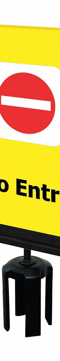 TENSABARRIER Acrylic Sign: Yellow, No Entry Message, 11 in Overall Lg, 7 in Overall Wd (MPN S14-P-35-7X11-V-HDSB-1701-33). Key specifications — Brand: TENSABARRIER; Color: Yellow; Includes: Mounting Adapter; Message: No Entry; For Use With: Tensabarrier Posts; Material: Acrylic.