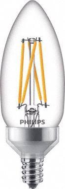 PHILIPS Compact LED Bulb: Candelabra Screw (E12), LED, (B) Bullet, B11, 5.5 W Watt - Candelabra Screw Base (E12) Lamps