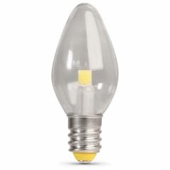 FEIT ELECTRIC Compact LED Bulb: Candelabra Screw (E12), LED, (C) Candle, C7, 0.6 W Watt, 2700K (MPN BP7C7/827/LED/4). Key specifications — Bulb Shape: C7; Voltage: 120V AC; Bulb Finish: Clear; Color Temperature: 2700K; Brand: FEIT ELECTRIC.