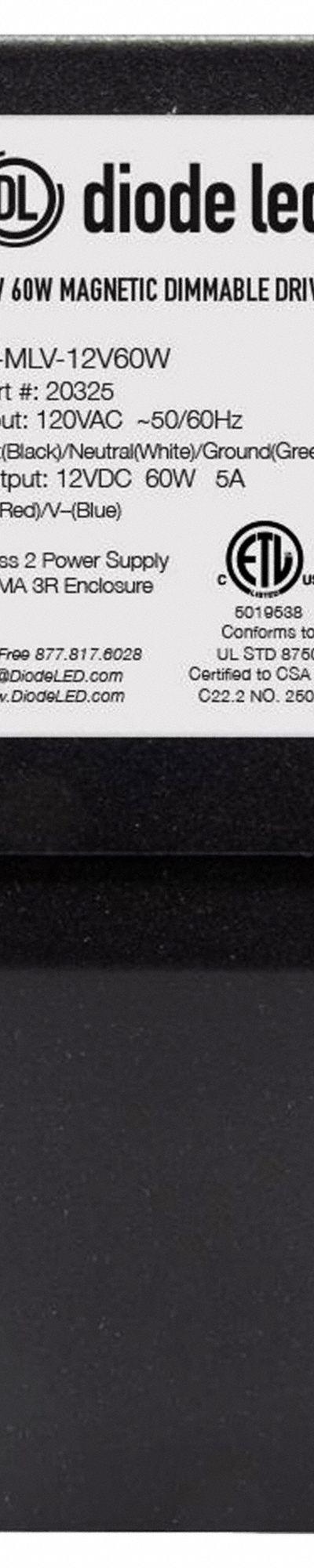 LED Driver: 20 W Power Output - Tape & Linear Light Power Supplies
