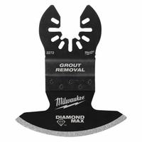 MILWAUKEE Oscillating Scraper Blade: Grout Removal, 2 11/16 in Blade Wd, 3 7/8 in Blade Lg, 1 Pieces (MPN 49-25-2272). Key specifications — attr1097510: Grout Removal; attr1097500: Rounded; attr1097522: MILWAUKEE.
