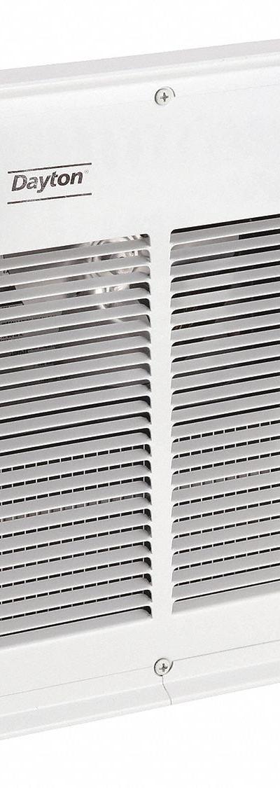 Dayton Recessed Electric Wall-Mount Heater: 2000 W, 208V AC, Single Phase, 208V AC - Compact Recessed Electric Wall Heaters