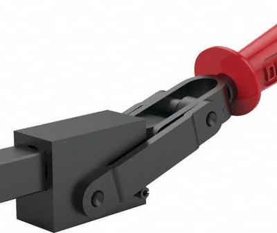 DE-STA-CO Straight Line Clamp: Solid Base Mounting - Nonreflective Straight-Line Toggle Clamps