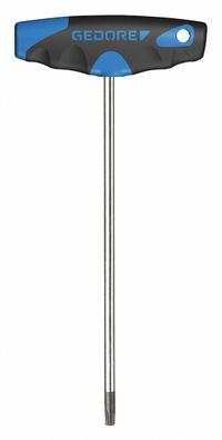 GEDORE Torx Key: 1 Tips, Torx, Std End, T45 Tip Size, Long, Alloy Steel, Chrome, 4 3/8 in Handle Lg (MPN 2142 TX T45). Key specifications — attr1205415: GEDORE; attr1205419: Chrome.