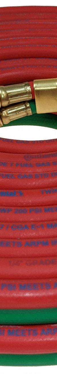 Twin Line Welding Hose: 1/4 in Hose Inside Dia., Green/Red, BB x BB, 50 ft Hose Lg, T (MPN TWT-04-050BB). Key specifications — Hose Color: Red; Fitting Type: BB x BB; Brand: CONTINENTAL.