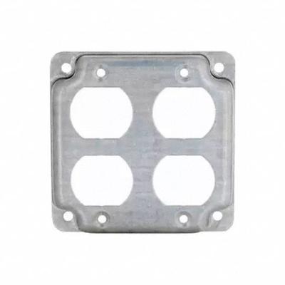RACO Electrical Box Cover: 2 Gangs, Crushed Corner, For Square Box Shape - Galvanized Electrical Box Covers