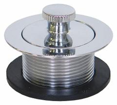 KISSLER Drain Stopper: Brass, Brass, 1 5/8 in Overall Dia, Lift and Turn, 1 7/8 in Fits Drain Size (MPN 58-7162). Key specifications — Color: Silver; Includes: Gasket; Material: Brass.
