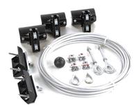 DAYTON Festoon System Kit: Wire Rope, 20 ft – 20 ft, 32 ft Min Cable/Hose Required, Flat (MPN 33N203). Key specifications — Brand: DAYTON; Compatible Cable Type: Flat; Included Components: Wire Rope Clips; Track Type: Wire Rope.