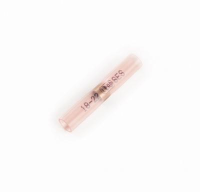 GROTE Butt Splice Connector: Red, Heat Shrink, For Wire Size 22 AWG – 18 AWG - Insulated Butt Splice Connectors with Solder & Heat Shrink