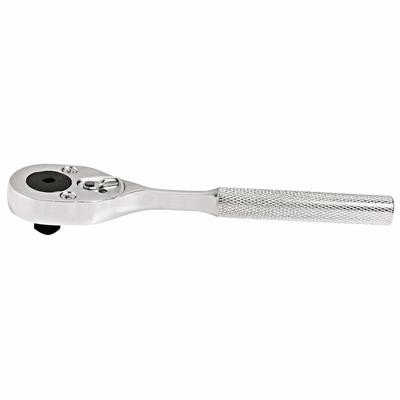 PROTO Hand Ratchet: Pear, Reversible, 7 in Overall Lg, Chrome, 15° Min Arc Swing - Standard-Head Ratchets