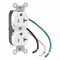 LEVITON Duplex Receptacle Outlet: Duplex, 5-20, White, 125V AC, 20 A, 2 Pole / 3 Wire (MPN 5362-LW)