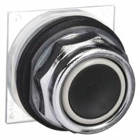 SCHNEIDER Flush Push Button: Black, 30 mm Mounting Size, Metallic, Momentary (MPN 9001KR1B). Key specifications — Brand: SCHNEIDER; Action: Momentary; Series: 9001K; Push Button Material Type: Metallic.