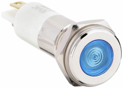 APPROVED VENDOR Flush Panel Light: 10 mm Panel Mounting Hole Dia, LED, Blue, Flush Head - LED Indicator Pilot Lights