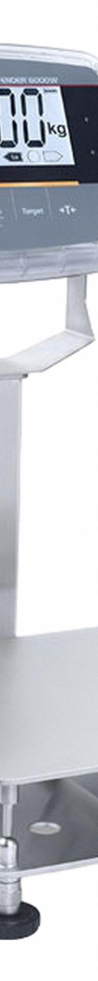 OHAUS Industrial Bench Scale: 9 3/4 in x 9 3/4 in, IP68/IP69K, Column-Mounted, Stainless Steel (MPN D61PW5K1S6). Key specifications — Connection Ports: Infrared Communication Kit; Readability: 0.001 lb/0.5 g; Brand: OHAUS; Weighing Surface Material: Stainless Steel.